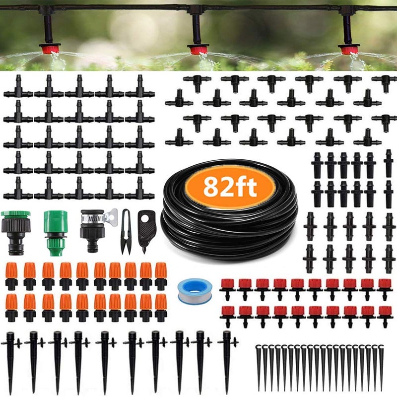 MSDADA 82 FT Drip Irrigation System Kit for Garden, MSDADA Automatic Water Irrigation System, Garden Watering System with 1/4" Blank Distribution Tubing, Plant Watering System for Hydroponic, Greenhouse - Image 1